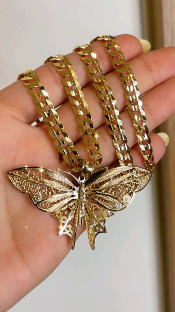 Chain with 10K Butterfly Pendant
