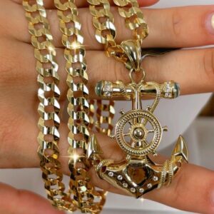 Anchor pendant with chain link 1/2