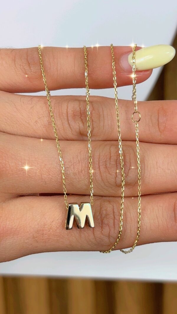 14k gold chain with heart initial