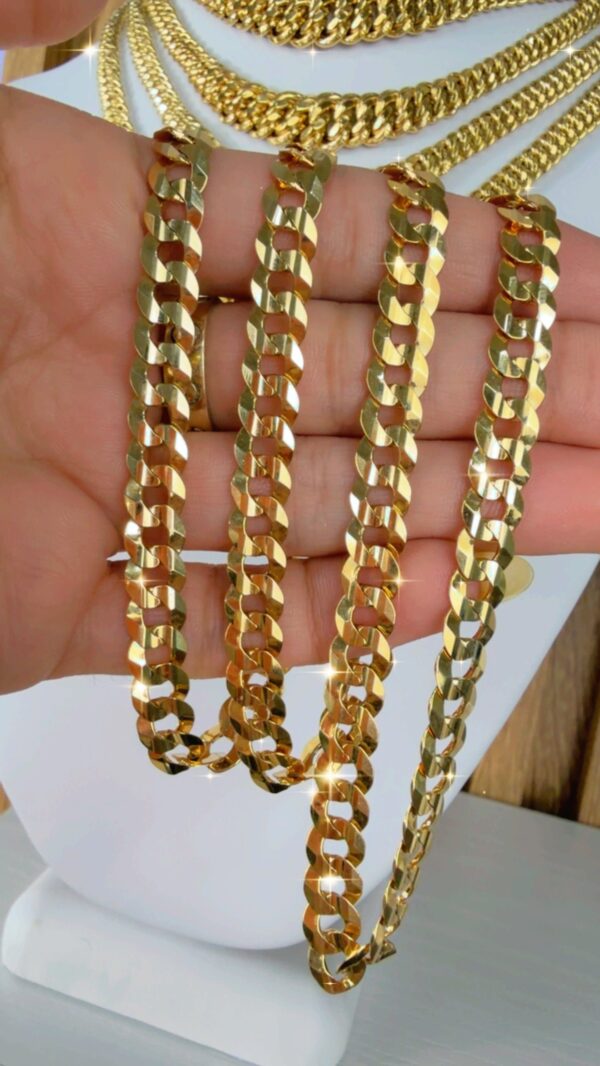 Cadena corte brillo 10 kilates 7 mm 24''